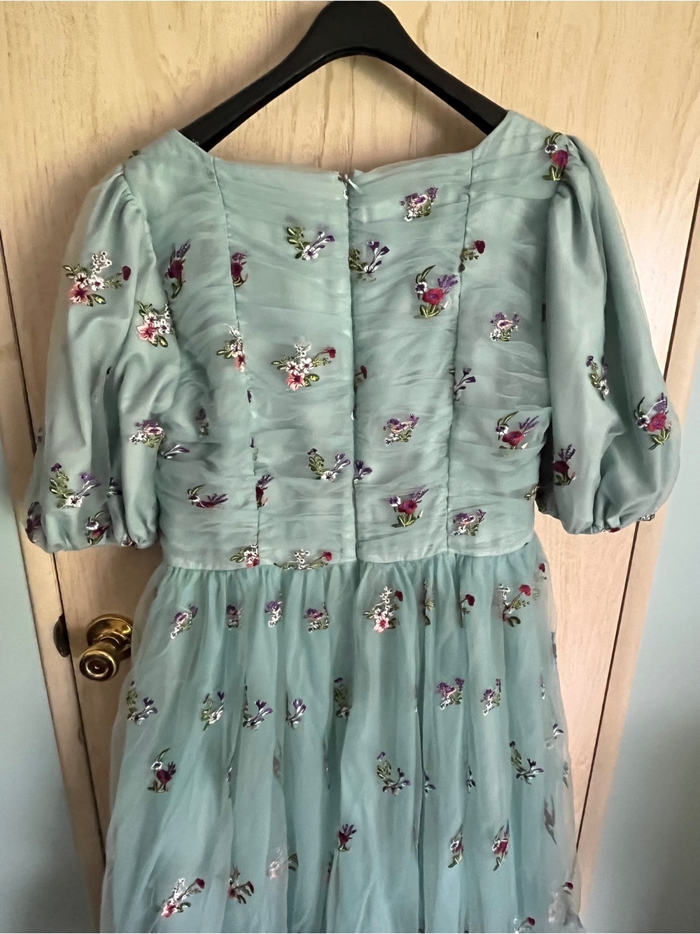 JESSAKAE Garden Fairy MIDI Dress in Mint / Blue Embroidered Floral Sz XL - Picture 9 of 14